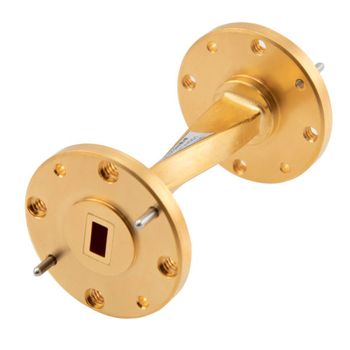 WR-22 90 Degree Waveguide Twist Using a UG-383/U Flange and a 33 GHz to 50 GHz Frequency Range Fairview Microwave FMW22TW001