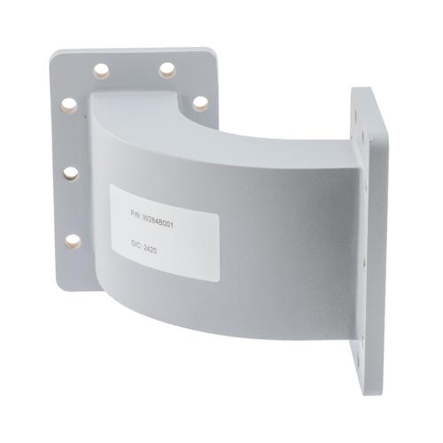 WR-284 Waveguide E-Bend using UG Cover and Grooved Flanges with a 2.6 GHz to 3.95 GHz Frequency Range Fairview Microwave FMW284B001