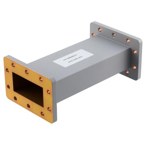 WR-284 Waveguide Section 8 Inch Straight Length, UG Cover and Grooved Flanges from 2.6 GHz to 3.95 GHz Fairview Microwave FMW284S001-8