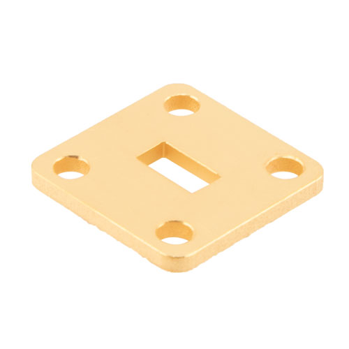 WR-28 Waveguide Shim, Square UG-Cover Flange Configuration, Frequency Range: 26.5 GHz to 40 GHz, 2 mm Thick Brass Construction Fairview Microwave FMW28FS2