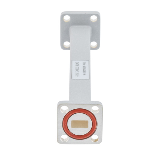 WR-28 Waveguide Section 4 Inch Length Using UG Square Cover and Grooved Flange from 26.5 GHz to 40 GHz in Brass Fairview Microwave FMW28S001-4