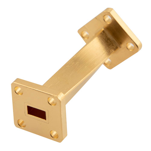 WR-28 45 Degree Waveguide Right-hand Twist Using a UG-595/U Flange and a 26.5 GHz to 40 GHz Frequency Range Fairview Microwave FMW28TW001