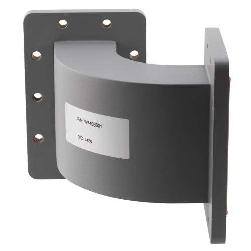 WR-340 Waveguide E-Bend using UG Cover and Grooved Flanges with a 2.17 GHz to 3.3 GHz Frequency Range Fairview Microwave FMW340B001