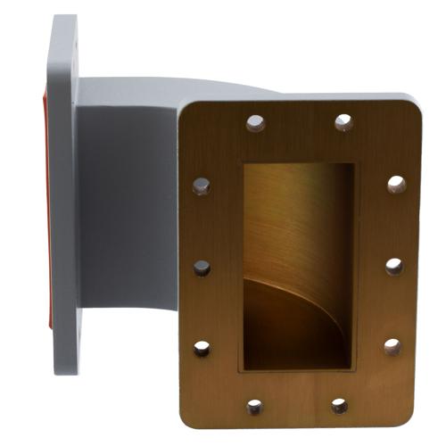 WR-340 Waveguide E-Bend using UG Cover and Grooved Flanges with a 2.17 GHz to 3.3 GHz Frequency Range Fairview Microwave FMW340B001