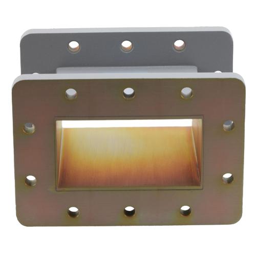 WR-340 Waveguide Section 4 Inch Straight Length, UG Cover and Grooved Flanges from 2.17 GHz to 3.3 GHz Fairview Microwave FMW340S001-4