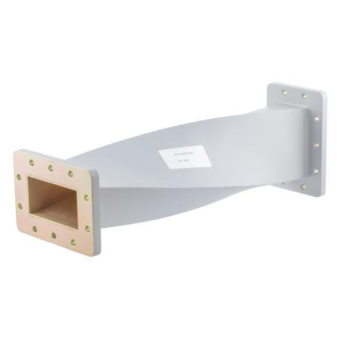 WR-340 90 Degree Waveguide Right Hand Twist Using a UG Cover And Grooved Flanges And a 2.17 GHz to 3.3 GHz Frequency Range Fairview Microwave FMW340TW001