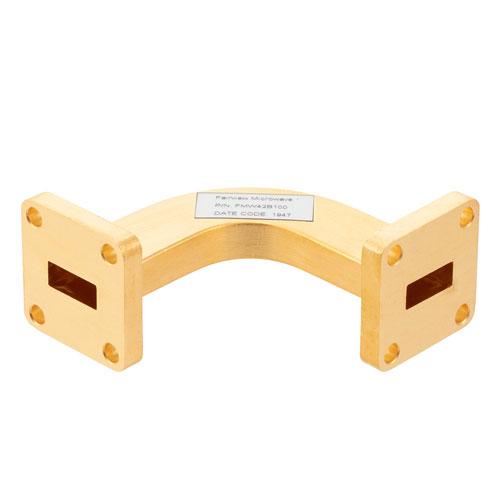 WR-42 Waveguide H-Bend Using UG-595/U Flange with a 18 GHz to 26.5 GHz Frequency Range Fairview Microwave FMW42B100