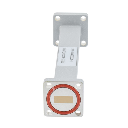 WR-42 Waveguide Section 4 Inch Length Using UG Square Cover and Grooved Flange from 17.6 GHz to 26.7 GHz in Brass Fairview Microwave FMW42S001-4