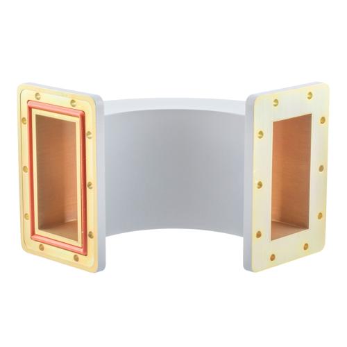 WR-430 Waveguide E-Bend using UG Cover and Grooved Flanges with a 1.72 GHz to 2.61 GHz Frequency Range Fairview Microwave FMW430B001