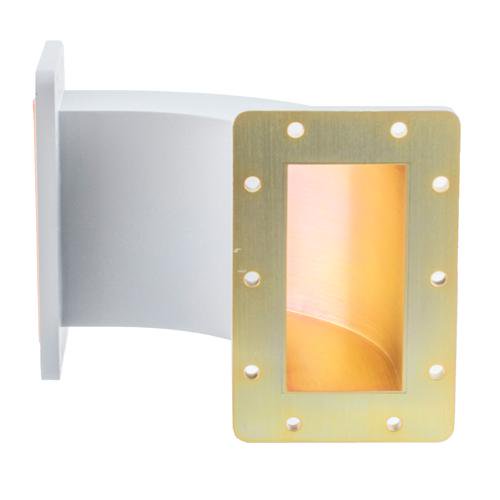 WR-430 Waveguide E-Bend using UG Cover and Grooved Flanges with a 1.72 GHz to 2.61 GHz Frequency Range Fairview Microwave FMW430B001