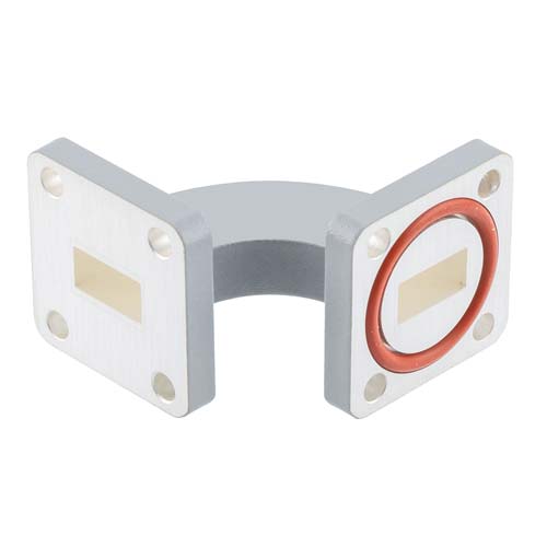 WR-51 Waveguide H-Bend Using UBR180 and PBR180 Flange with a 14.5 GHz to 22 GHz Frequency Range Fairview Microwave FMW51B004