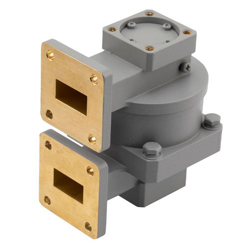 WR-75 Waveguide Rotary Joint at 1 kW Peak Power and 13.75 GHz to 14.5 GHz Ku Band Frequency with UG Cover Flanges, U-Style Fairview Microwave FMW75RJ0001