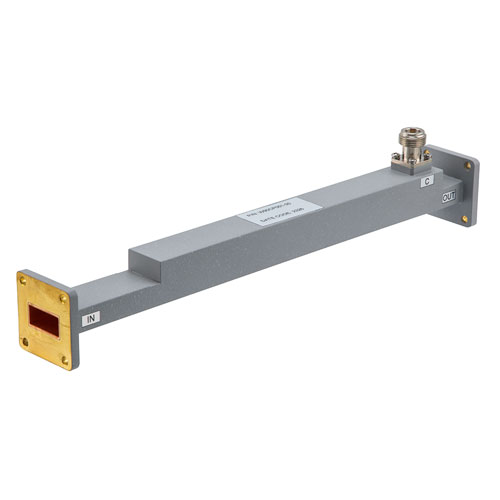 30 dB WR-90 Waveguide Broadwall Coupler with UG Cover Flange and N-Type Female Coupled Port from 8.2 GHz to 12.5 GHz in Copper Fairview Microwave FMW90CP001-30