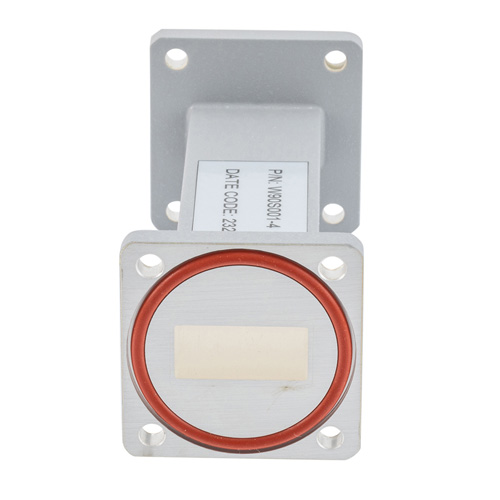 WR-90 Waveguide Section 4 Inch Length Using UG Square Cover and Grooved Flange from 8.2 GHz to 12.5 GHz in Brass Fairview Microwave FMW90S001-4