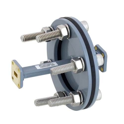 WR-28 Waveguide Bulkhead Adapter Using UG-599/U Square Cover Flange and Operating from 26.5 GHz to 40 GHz Fairview Microwave FMWAD5008