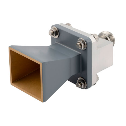 WR-90 Standard Gain Horn with 10 dBi gain, End Launch N Female connector Fairview Microwave FMWAN090-10ELNF