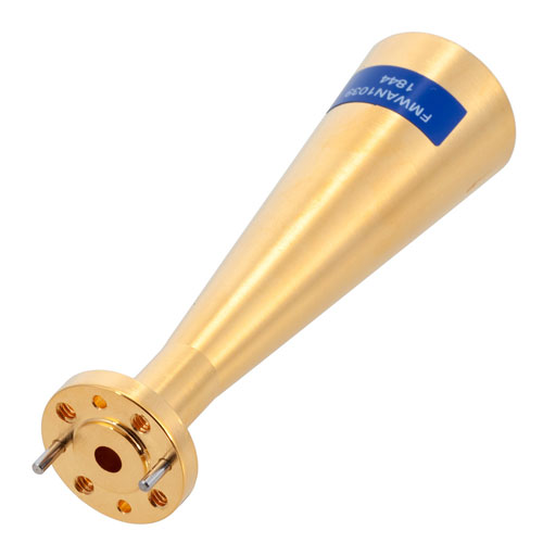 Conical Gain Horn Waveguide Antenna, WR-15, 58 GHz to 68 GHz, UG-385/U Round Cover Flange, 20 dBi Nominal Gain Fairview Microwave FMWAN1039