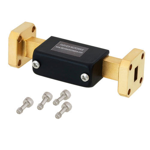 WR-28 Waveguide Attenuator Fixed 5 dB Operating from 26.5 GHz to 40 GHz, UG-599/U Square Cover Flange Fairview Microwave FMWAT1005-5