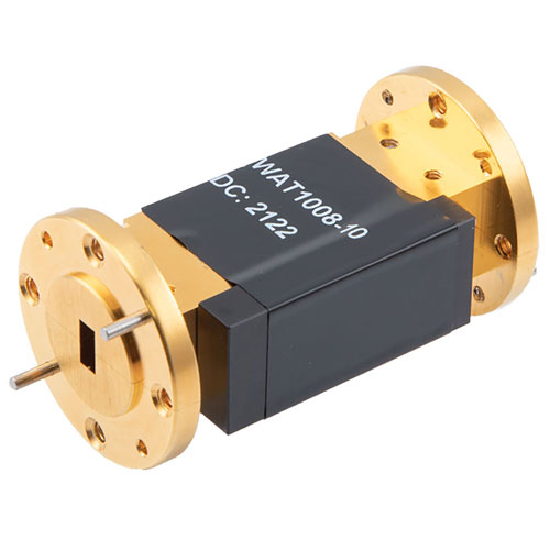 WR-22 Waveguide Attenuator Fixed 10 dB Operating from 33 GHz to 50 GHz, UG-383/U Round Cover Flange, 4W Max Power Fairview Microwave FMWAT1008-10