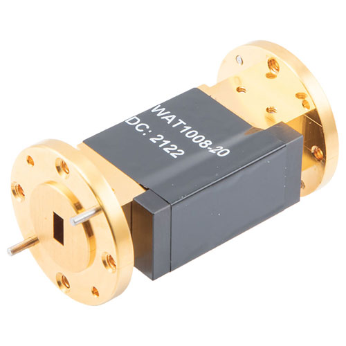 WR-22 Waveguide Attenuator Fixed 20 dB Operating from 33 GHz to 50 GHz, UG-383/U Round Cover Flange, 4W Max Power Fairview Microwave FMWAT1008-20