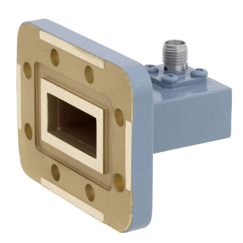 WR-90 to SMA Female Waveguide to Coax Adapter CPR-90G Grooved with 8.2 GHz to 12.4 GHz X Band in Copper, Paint Fairview Microwave FMWCA1007