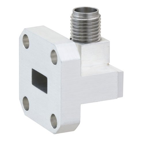 WR-28 to 2.92mm Female Waveguide to Coax Adapter UG-599/U Square Cover Standard with 26.5 GHz to 40 GHz Ka Band in Aluminum, Chem Film Fairview Microwave FMWCA1020