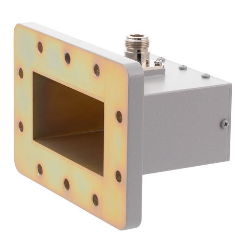 WR-340 to Type N Female Waveguide to Coax Adapter UDR26 with 2.17 GHz to 3.3 GHz K Band in Aluminum Fairview Microwave FMWCA1077