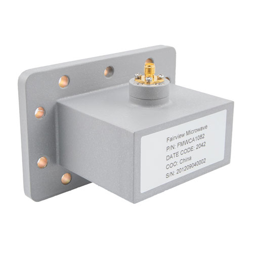 WR-284 to SMA Female Waveguide to Coax Adapter UDR32 with 2.6 GHz to 3.95 GHz in Aluminum Fairview Microwave FMWCA1082