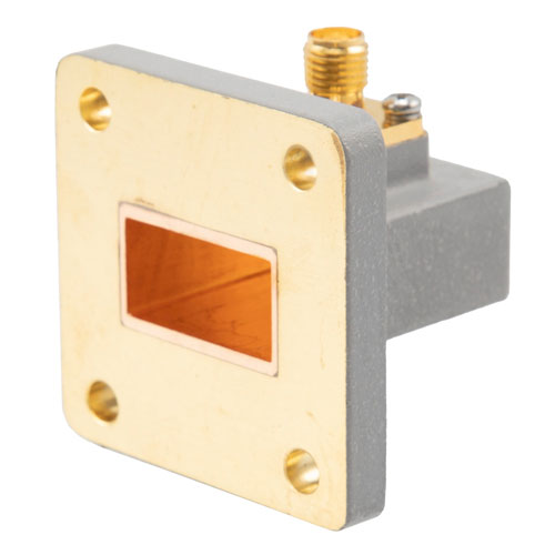 WR-75 to SMA Female Waveguide to Coax Adapter UBR120 with 9.84 GHz to 15 GHz in Brass Fairview Microwave FMWCA1096