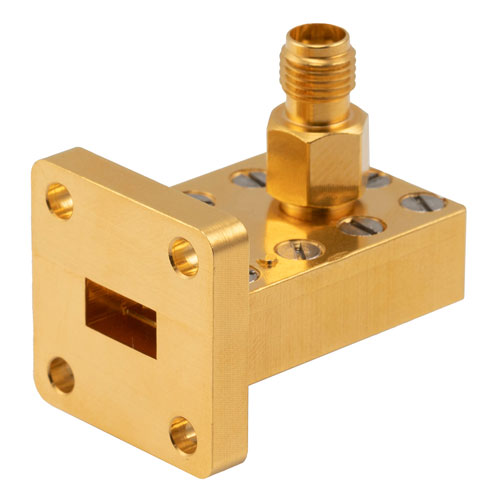 WR-34 to 2.92mm Female Waveguide to Coax Adapter UBR260 with 21.7 GHz to 33 GHz in Brass Fairview Microwave FMWCA1102