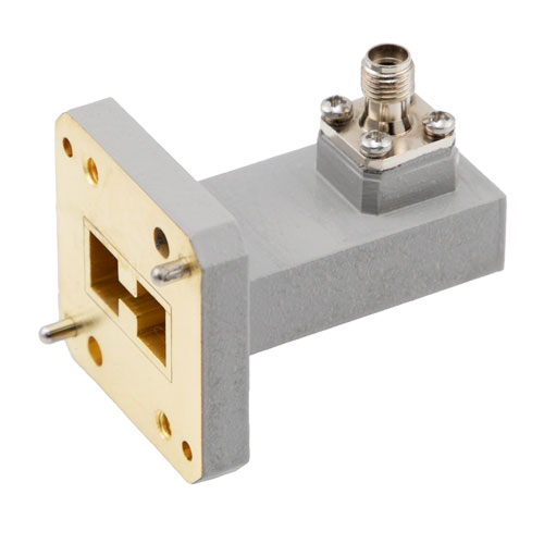 WRD-650 to SMA Female Waveguide to Coax Adapter UG Square Cover with 6.5 GHz to 18 GHz in Copper Alloy Fairview Microwave FMWCA1112