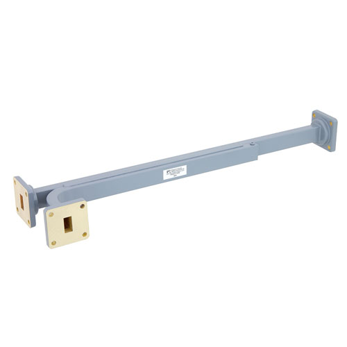 10 dB WR-51 Waveguide Broadwall Coupler with Square Cover Flange and E-Plane Coupled Port from 15 GHz to 22 GHz in Copper Alloy Fairview Microwave FMWCP1008