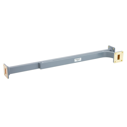 20 dB WR-62 Waveguide Broadwall Coupler with UG-419/U Square Cover Flange and E-Plane Coupled Port from 12.4 GHz to 18 GHz in Copper Alloy Fairview Microwave FMWCP1012