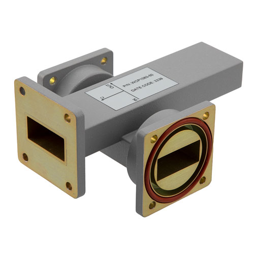 50 dB WR-112 Waveguide Crossguide Coupler with UG Choke Flange and UG Cover Flange Coupled Port from 6.57 GHz to 9.99 GHz in Aluminum Fairview Microwave FMWCP1083-50