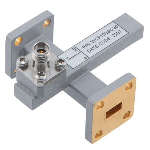 30 dB WR-28 Waveguide Crossguide Coupler with UG Cover Flange and 2.92mm Flange Coupled Port from 26.5 GHz to 40 GHz in Brass Fairview Microwave FMWCP1089K-30