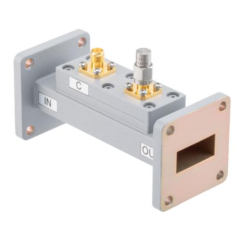 30 dB WR-90 Waveguide Loop Coupler, UG Cover Flange, SMA Female Coupled Port, 8.2 GHz to 12.5 GHz in Aluminum Fairview Microwave FMWCP1100S-30