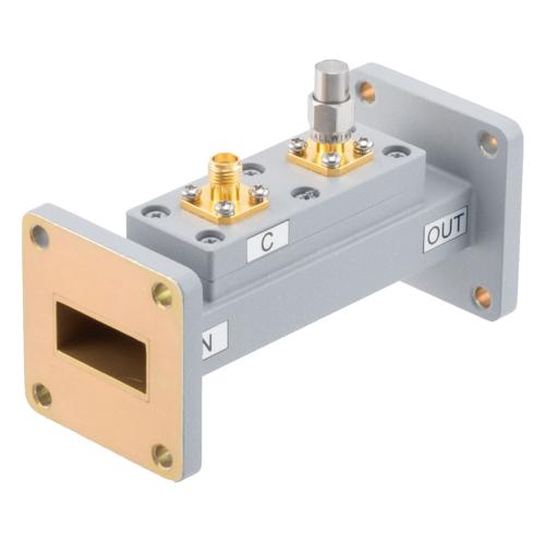 50 dB WR-90 Waveguide Loop Coupler, UG Cover Flange, SMA Female Coupled Port, 8.2 GHz to 12.5 GHz in Aluminum Fairview Microwave FMWCP1100S-50