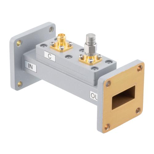 50 dB WR-90 Waveguide Loop Coupler, UG Cover Flange, SMA Female Coupled Port, 8.2 GHz to 12.5 GHz in Aluminum Fairview Microwave FMWCP1100S-50