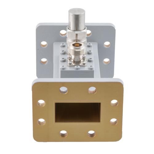 50 dB WR-159 Waveguide Loop Coupler, CPR159F Flange, N Female Coupled Port, 4.64 GHz to 7.05 GHz in Aluminum Fairview Microwave FMWCP1102N-50