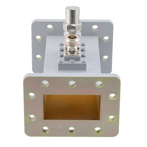 30 dB WR-229 Waveguide Loop Coupler, CPR229F Flange, N Female Coupled Port, 3.22 GHz to 4.9 GHz in Aluminum Fairview Microwave FMWCP1104N-30