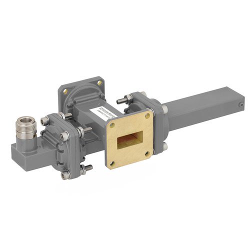 30 dB WR-90 Waveguide Crossguide Coupler with UG-39/U Square Cover Flange and N Female Coupled Port from 8.2 GHz to 12.4 GHz in Bronze Fairview Microwave FMWCT1077