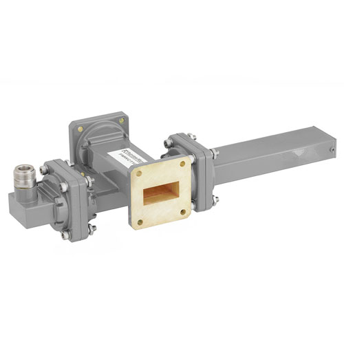 40 dB WR-112 Waveguide Crossguide Coupler with UG-51/U Square Cover Flange and N Female Coupled Port from 7.05 GHz to 10 GHz in Bronze Fairview Microwave FMWCT1094