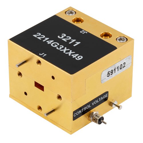 WR-22 Waveguide Voltage Variable Attenuator, Q Band, 33 GHz to 50 GHz, 0 to 30 dB Attenuation,  2.7 dB Loss, UG-383/U Flange Fairview Microwave FMWGA3211