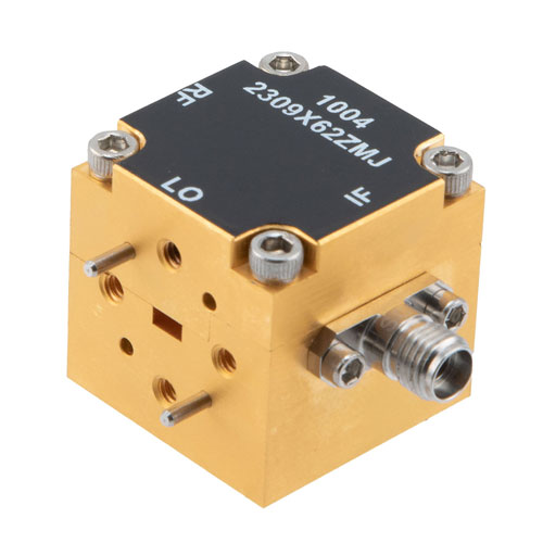 Waveguide Converter Mixer WR-15 From 50 GHz to 75 GHz, IF from DC to 25 GHz And LO Power of +13 dBm, UG-385/U Flange, V Band Fairview Microwave FMWGMX1004