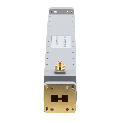 40 dB WRD-650 Double Ridge Waveguide Broadwall Coupler, SMA Female Coupled Port, 6.5 GHz to 18 GHz in Brass Fairview Microwave FMWRD650CP01-40