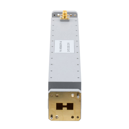 40 dB WRD-650 Double Ridge Waveguide Broadwall Coupler, SMA Female Coupled Port, 6.5 GHz to 18 GHz in Brass Fairview Microwave FMWRD650CP01-40