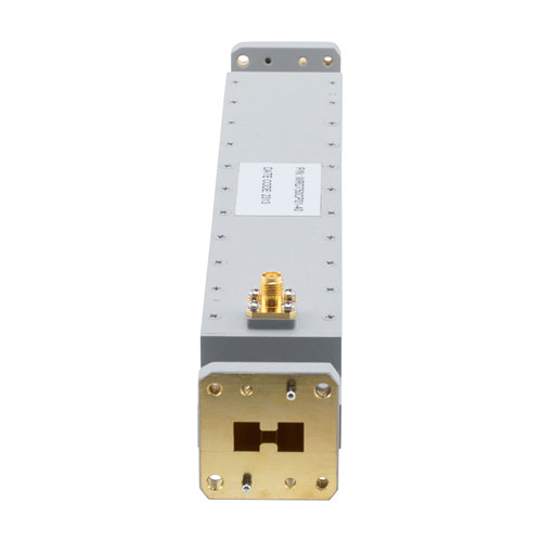 40 dB WRD-750 Double Ridge Waveguide Broadwall Coupler, SMA Female Coupled Port, 7.5 GHz to 18 GHz in Brass Fairview Microwave FMWRD750CP01-40