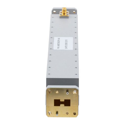 40 dB WRD-750 Double Ridge Waveguide Broadwall Coupler, SMA Female Coupled Port, 7.5 GHz to 18 GHz in Brass Fairview Microwave FMWRD750CP01-40