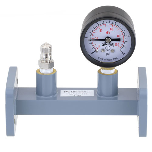 WR-90 Waveguide Pressurizing Section 4.25 Inch Length with CPR-90G Grooved Flange from 8.2 GHz to 12.4 GHz Fairview Microwave FMWSP1008