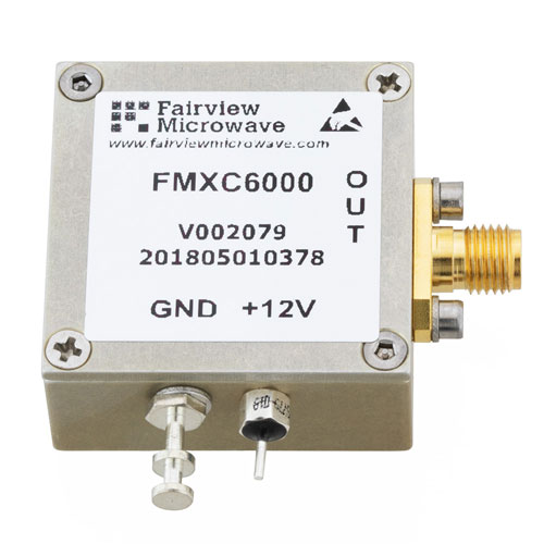 TCXO Oscillator, 10 MHz Ref, -145 dBc/Hz at 10kHz Offset, CMOS Output, ±2.5 PPM, +12V, SMA Fairview Microwave FMXC6000